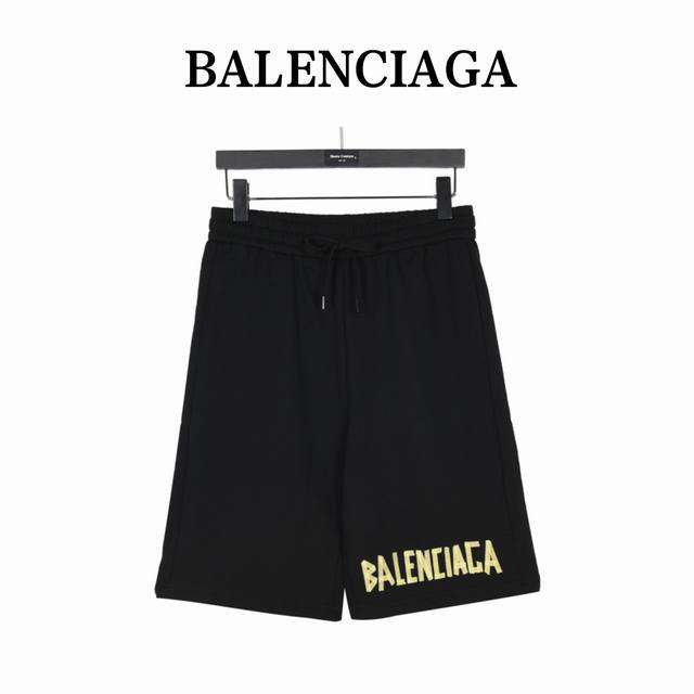 Balenciaga 巴黎世家 美纹贴纸logo印花短裤 休闲显瘦百搭毛边短裤这个季节必备品 来个帅气的运动裤 舒适灵便 可以说是怎么穿怎么舒服了 采用400克